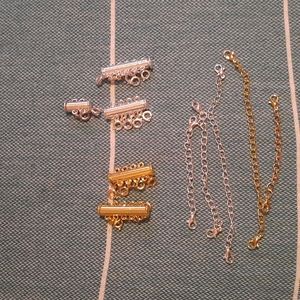 Gold and silver plated layering clasps and necklace extenders